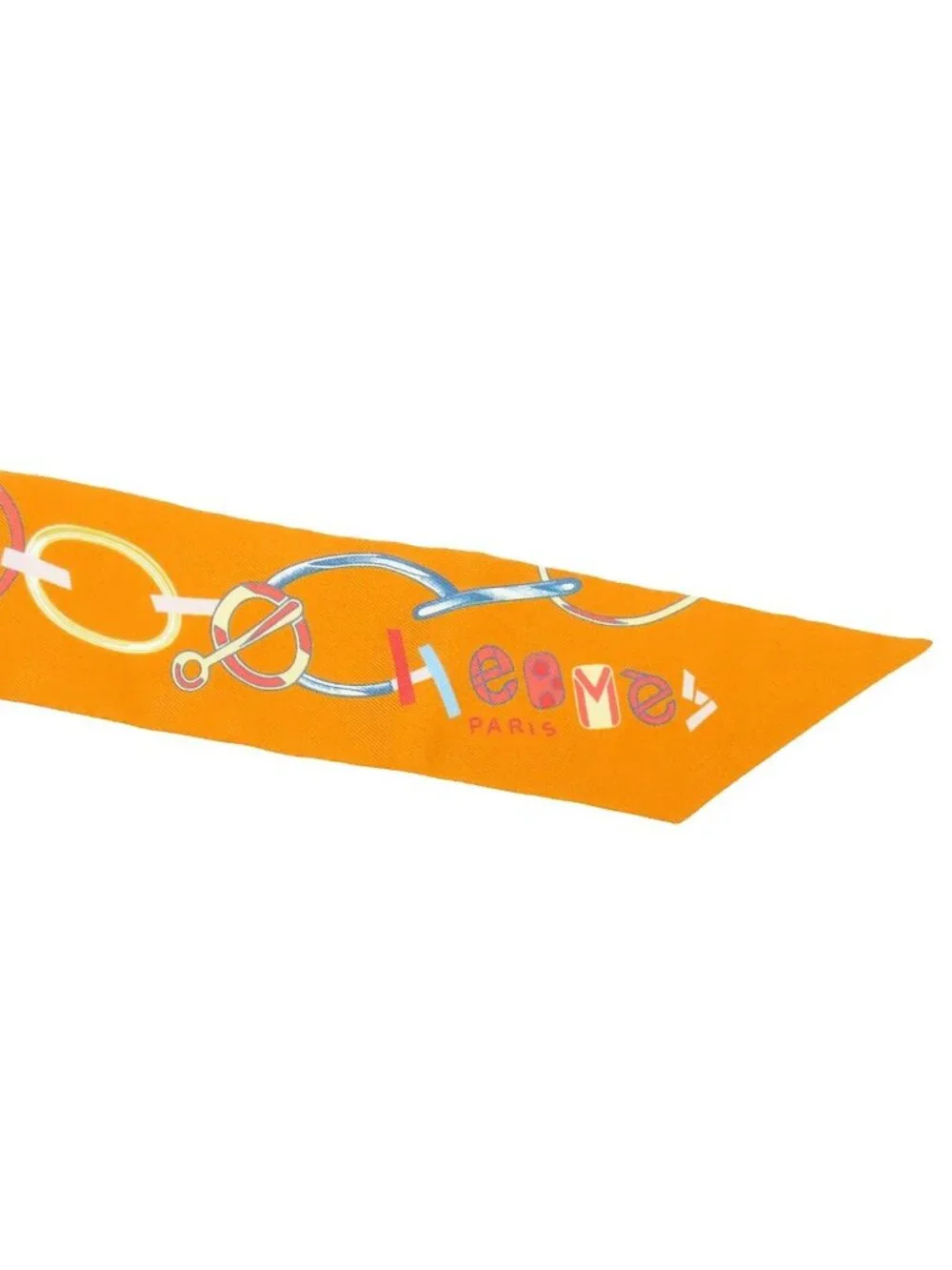 Hermes Twilly Orange Cui Rouge Silk Do Re Boucle Scarf